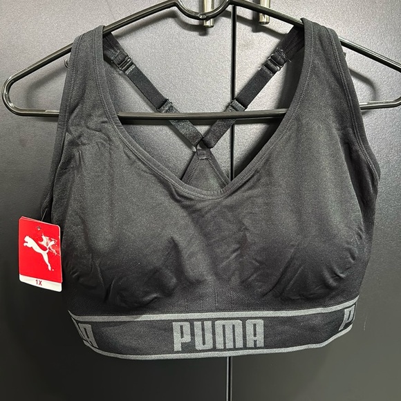 PUMA Low Support seamless,dry cell,moisture wicking,removable cups,sport,logo - Picture 1 of 8